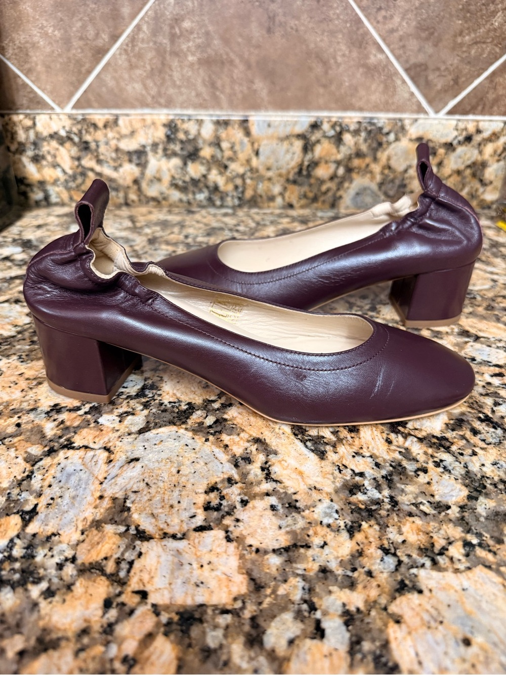 Everlane Heels Elastic Aubergine ,burgundy Size 7 — 2inch Heel Made in Italy